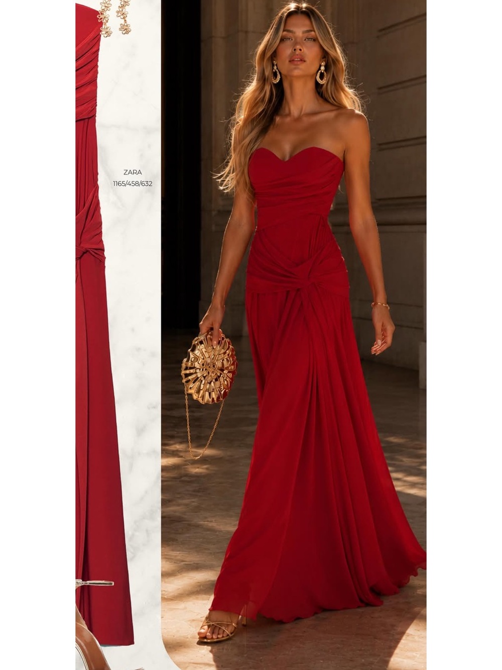 ZARA LONG DRAPED DRESS